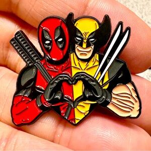 Wolverine and Dead pool Marvel Red and Yellow Enamel Pin